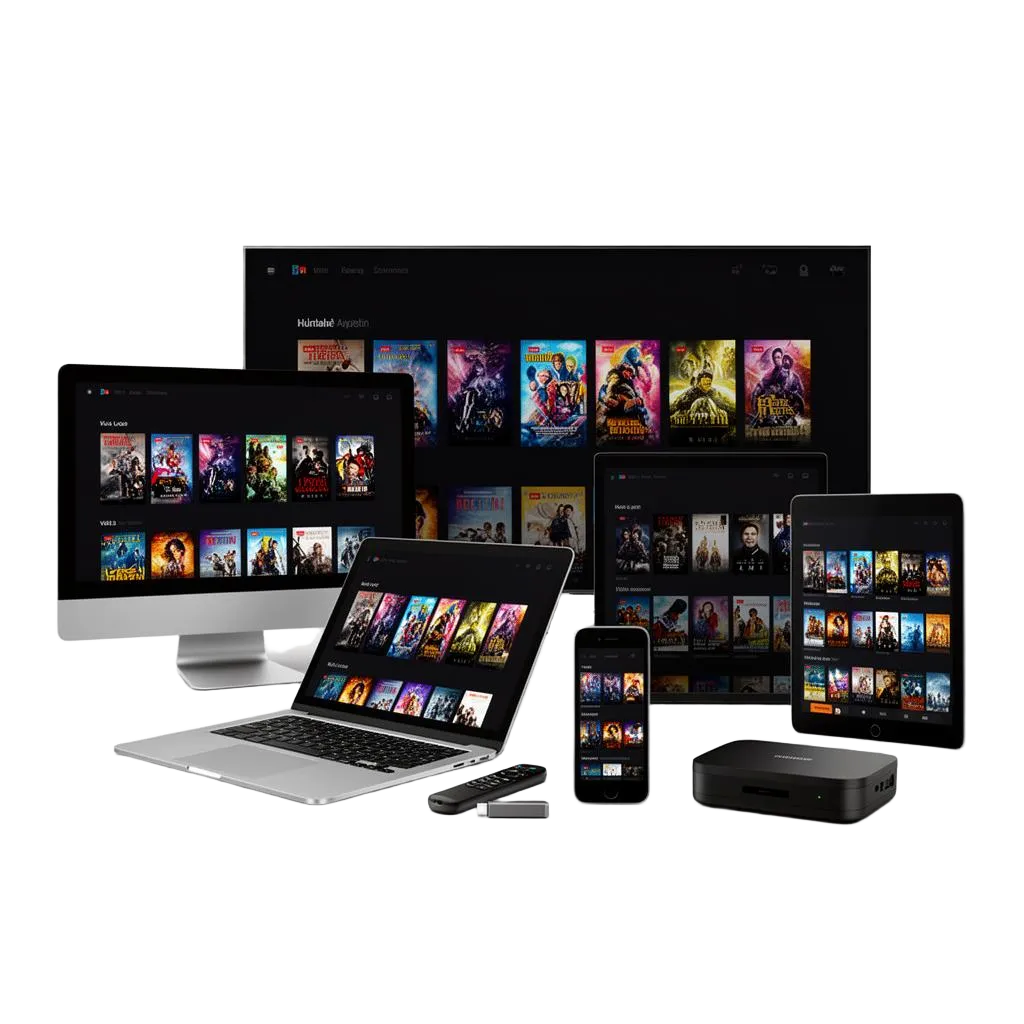 Works on all devices — desktop, laptop, tablet, phone, Smart TV, Firestick and MAG box